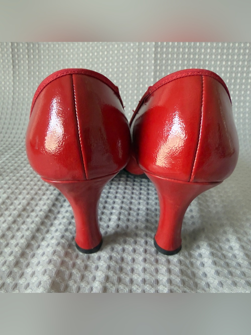 CL By Laundry Red Pumps Heels Bow Kitten Plaid Lining Women’s Size 10M Classy - Picture 2 of 11
